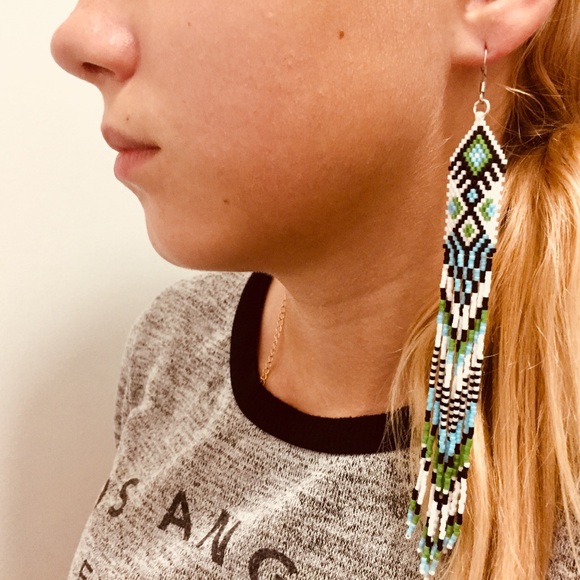 Handmade Boho Fringe Long Earrings